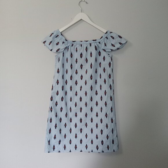 J. CREW ~ Off The Shoulder Ikat Print Dress - Picture 4 of 11